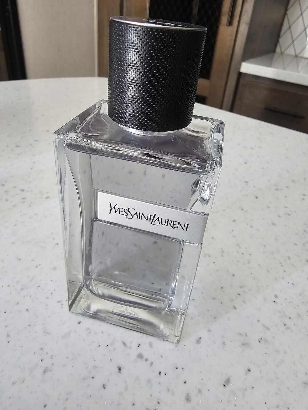 Yves Saint Laurent Men's Cologne Bottle - Clear Glass with Black Cap
